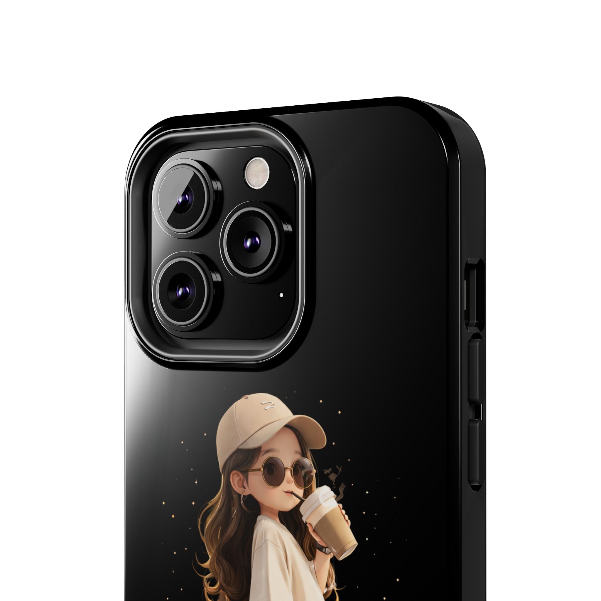Phone Case — 'Running on Coffee' Cute Coffee Girl Protective Case