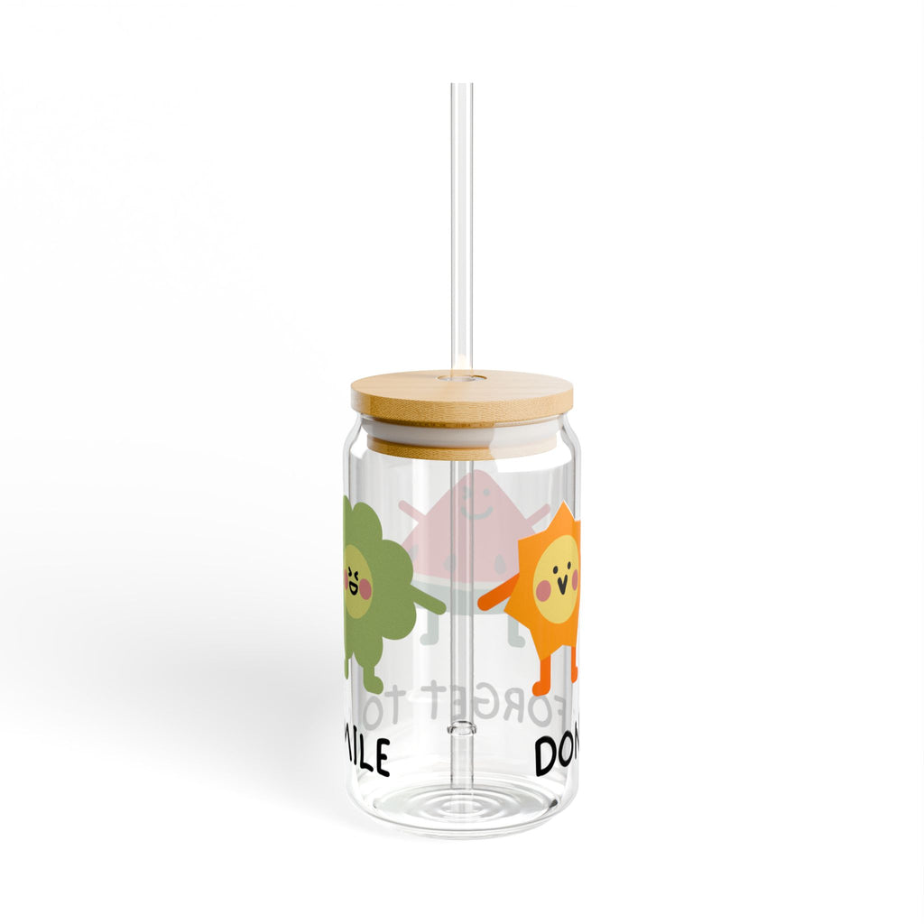 16oz Sipper Glass – Cute Water Tracker with 'Don't Forget to Sip' Design