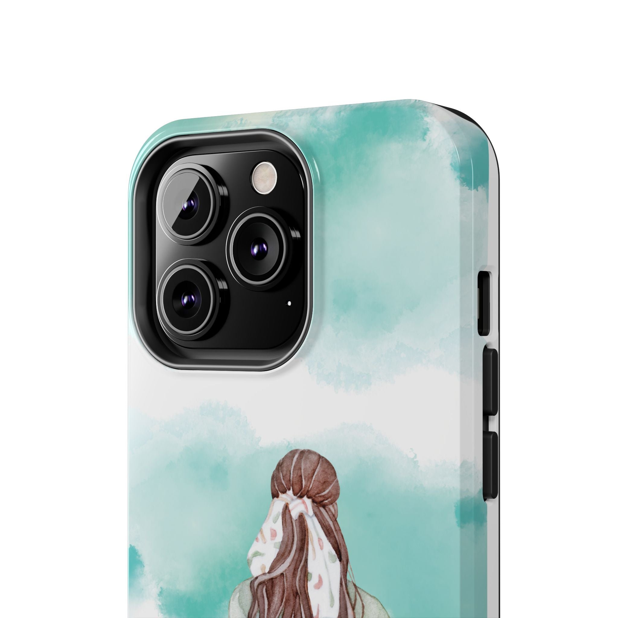 Watercolor Girl Tough Phone Case — Trendy Pastel Back-to-School Protective Cover