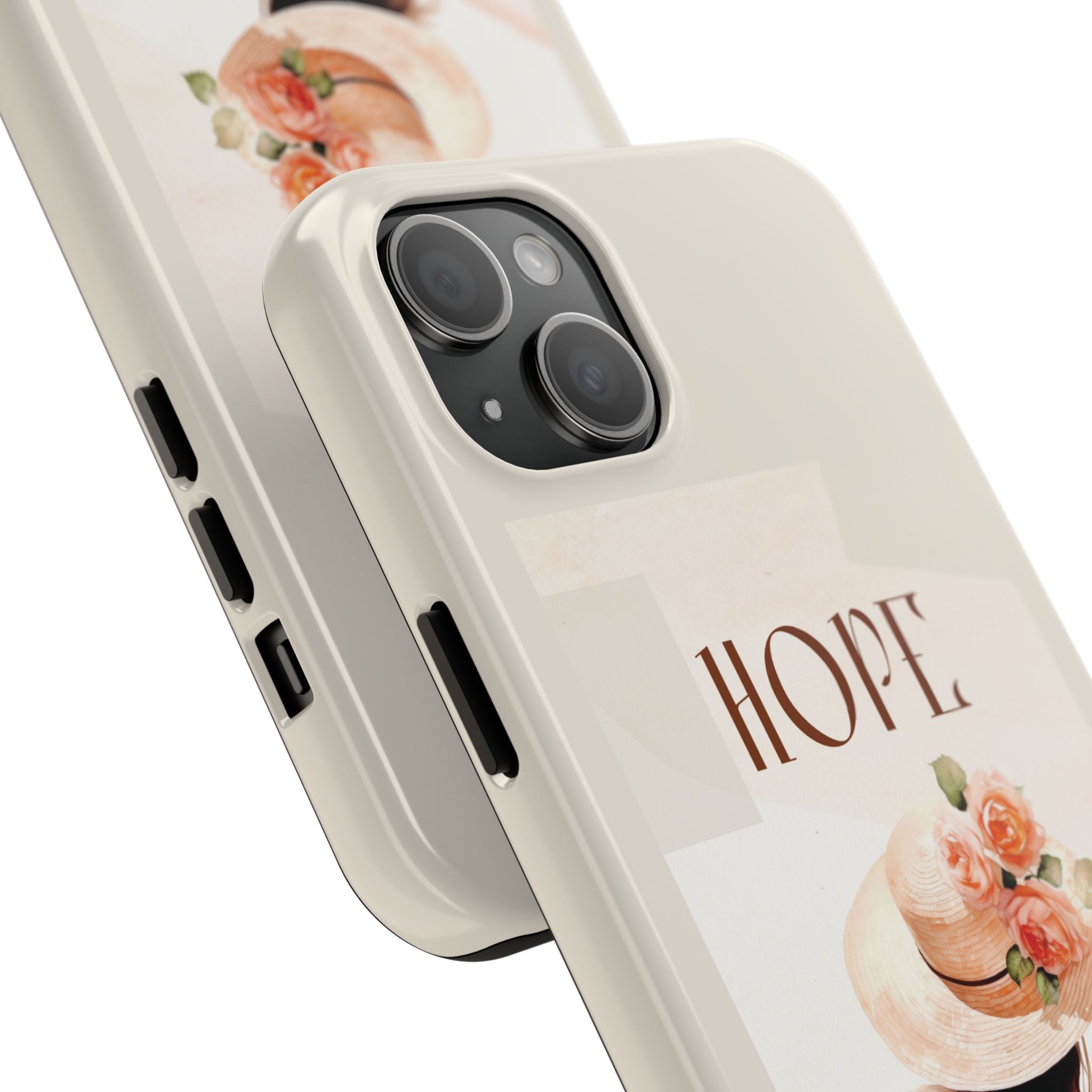 Hope Floral Tough Phone Case — Protective iPhone Case with Watercolor Girl & Flowers