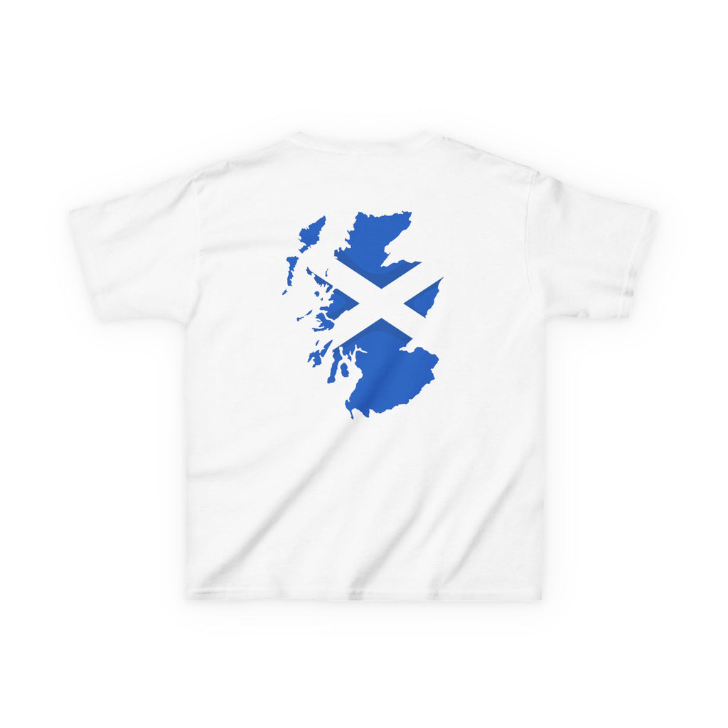Scotland Kids Soccer T‑Shirt — Scottish Flag Map & Fans Tee