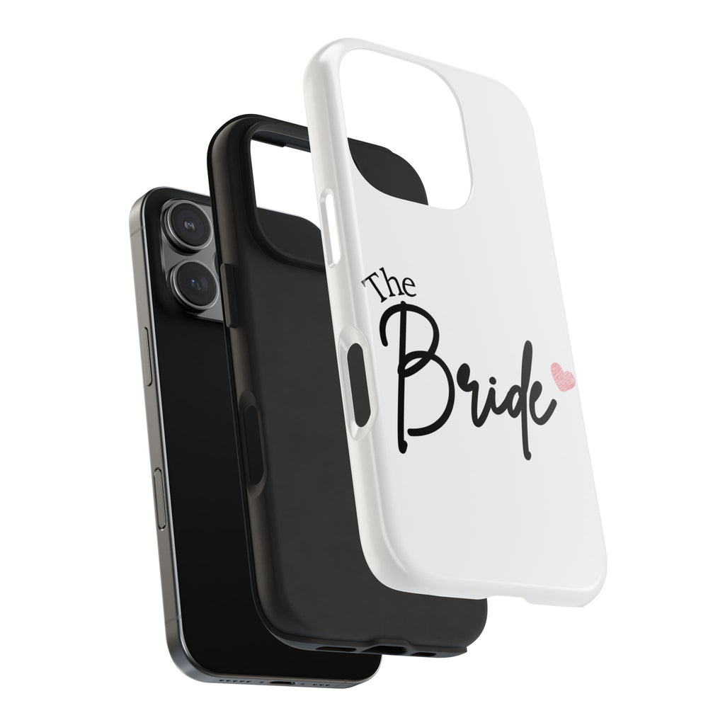 Bride Tough Phone Case — "The Bride" Script with Pink Heart | Bachelorette & Wedding Accessory