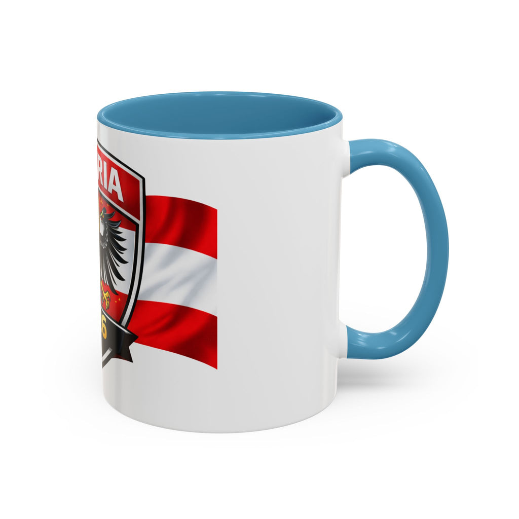 Austria 2026 Cup Coffee Mug – Austrian Flag & Trophy Accent Mug