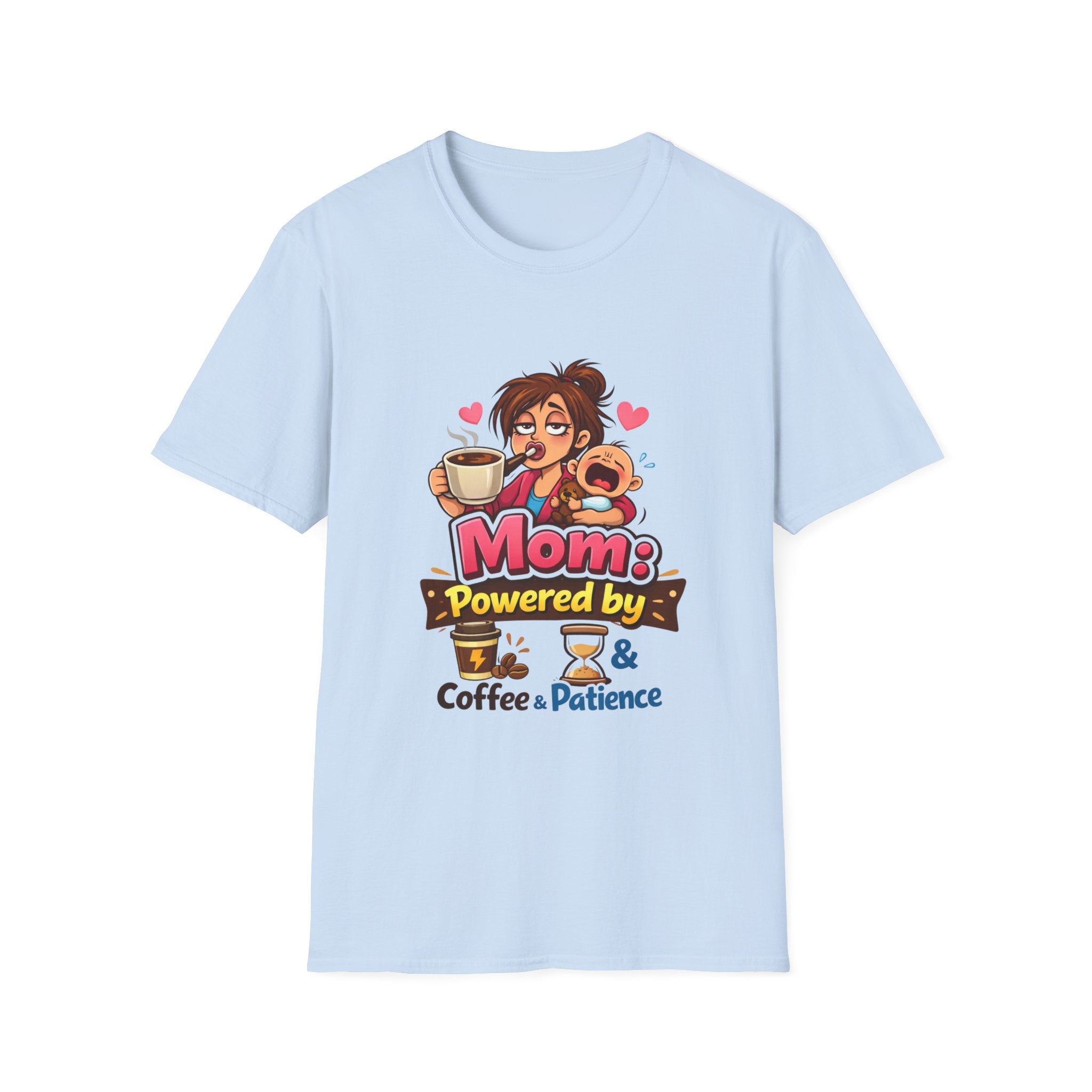 Mom: Powered by Coffee & Patience T-Shirt