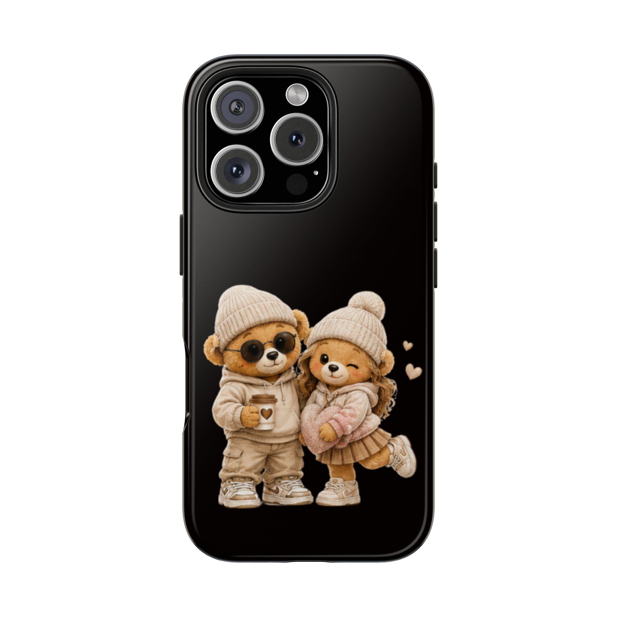 Cute Couple Bears Tough Phone Case — Cozy Winter Bear Phone Cover