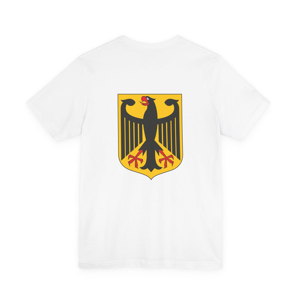 Germany Flag Eagle Tee — German Pride T‑Shirt (Smoky Flag Front, Coat of Arms Back)