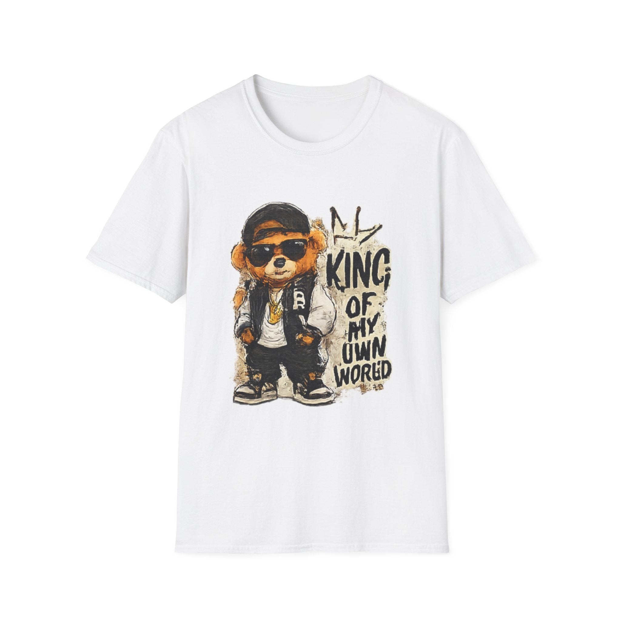 T-Shirt — 'King of My Own World' Cute Bear Graphic Tee
