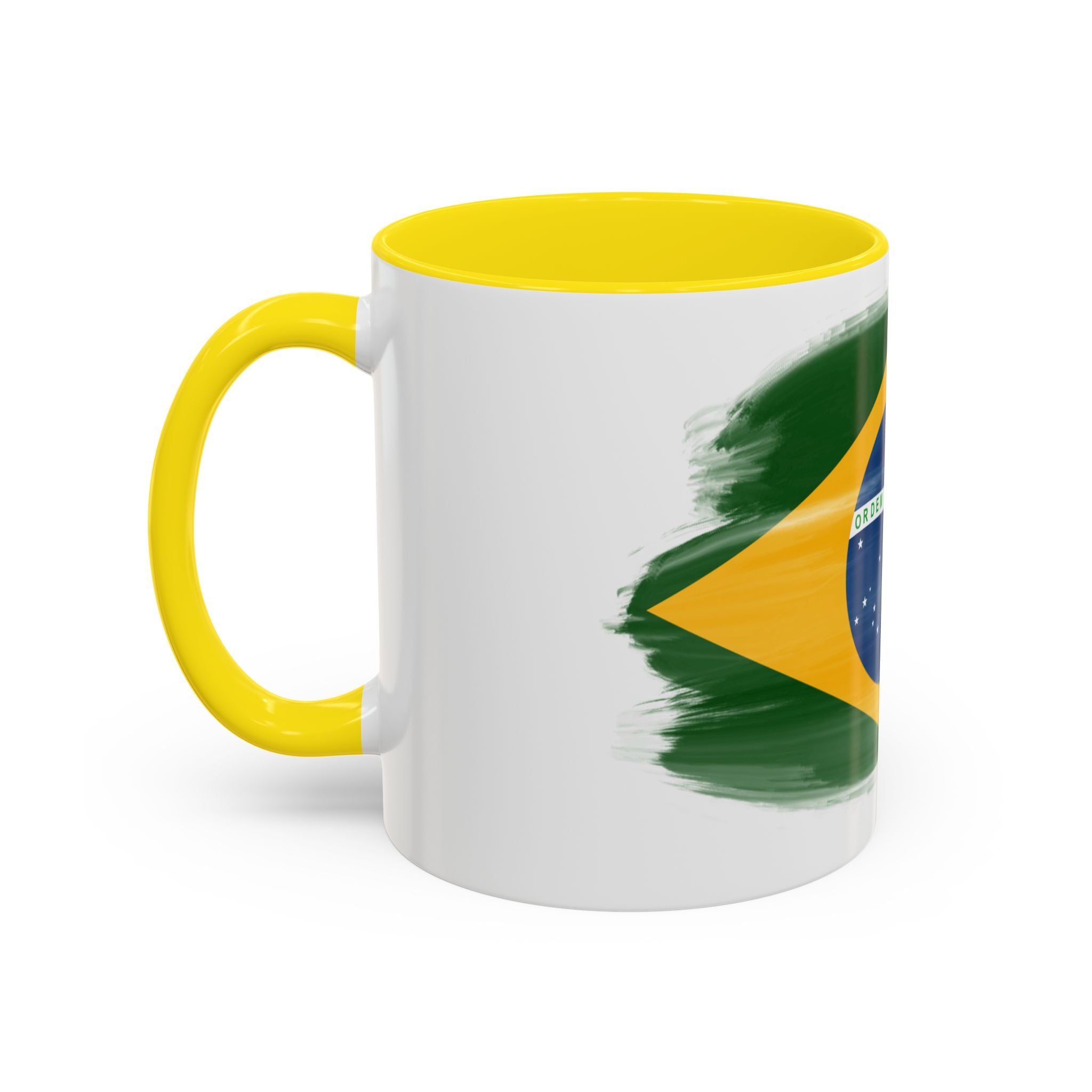 Brazil Flag Coffee Mug — Accent Ceramic Tea Cup (11/15 oz)