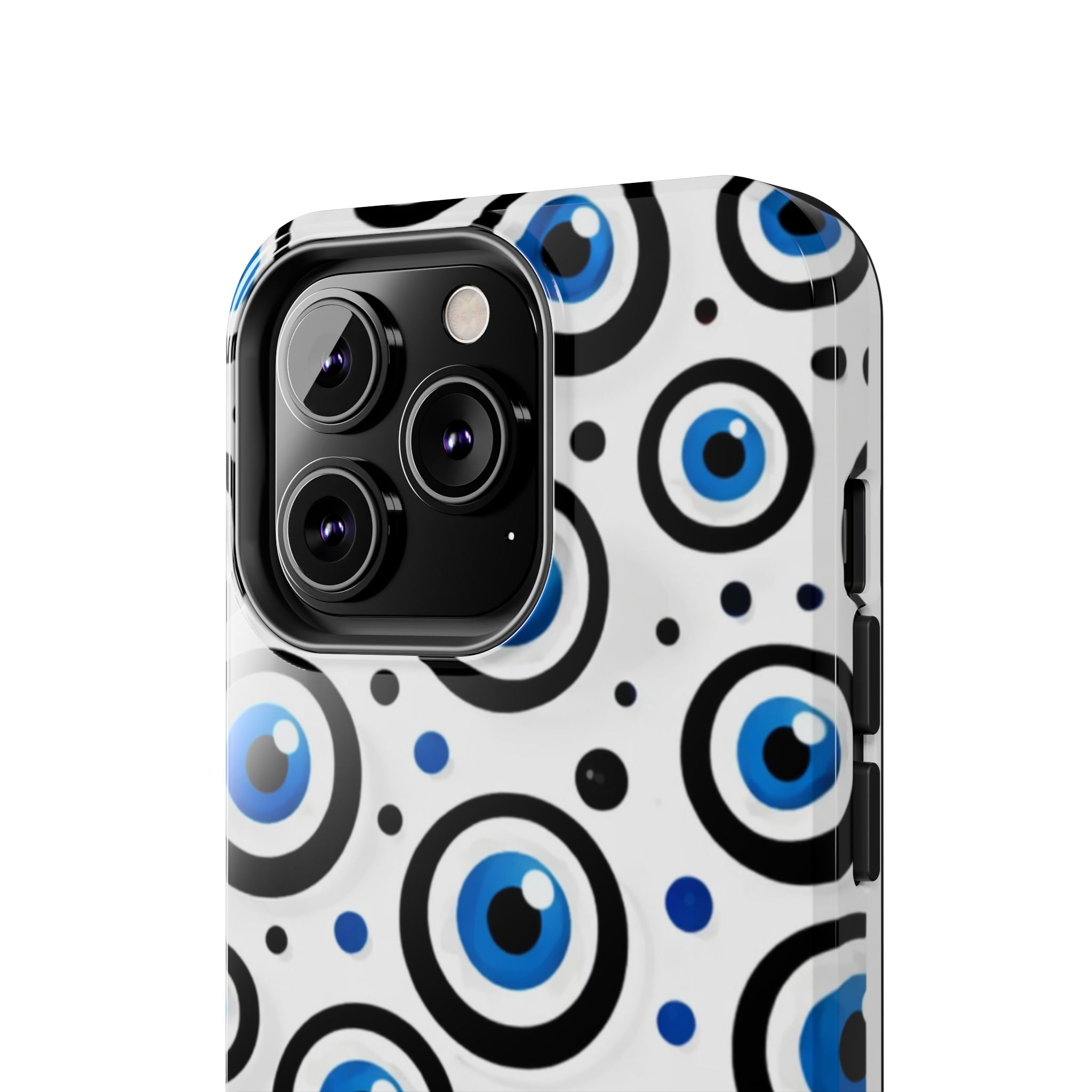 Blue Evil Eye Pattern Tough Phone Case — Protective Ceramic Nazar Design