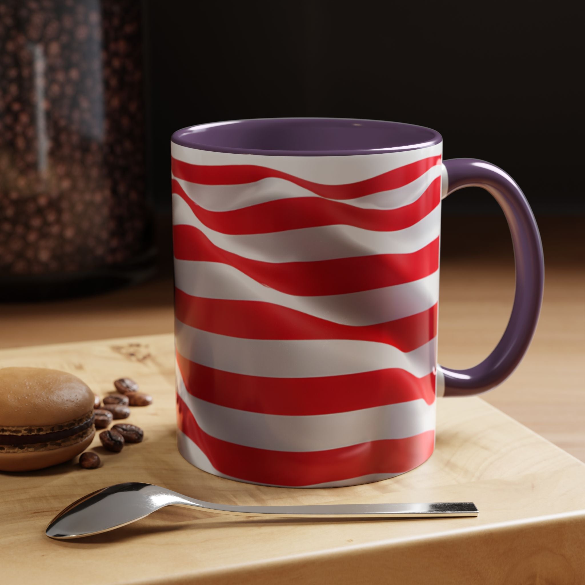 American Flag Accent Coffee Mug — Patriotic USA Stars & Stripes Ceramic Mug (11/15oz)