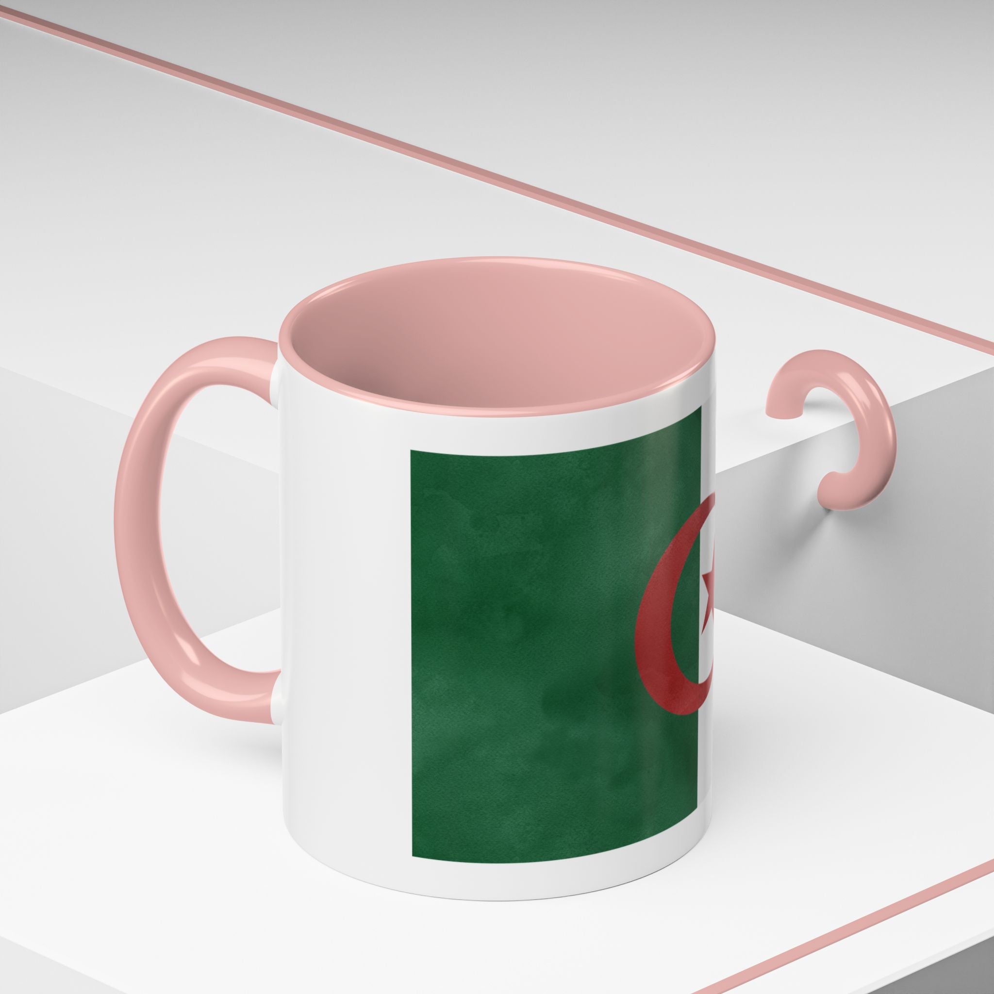 Algeria Flag Accent Coffee Mug (11/15oz) — Crescent & Star National Pride Tea Cup