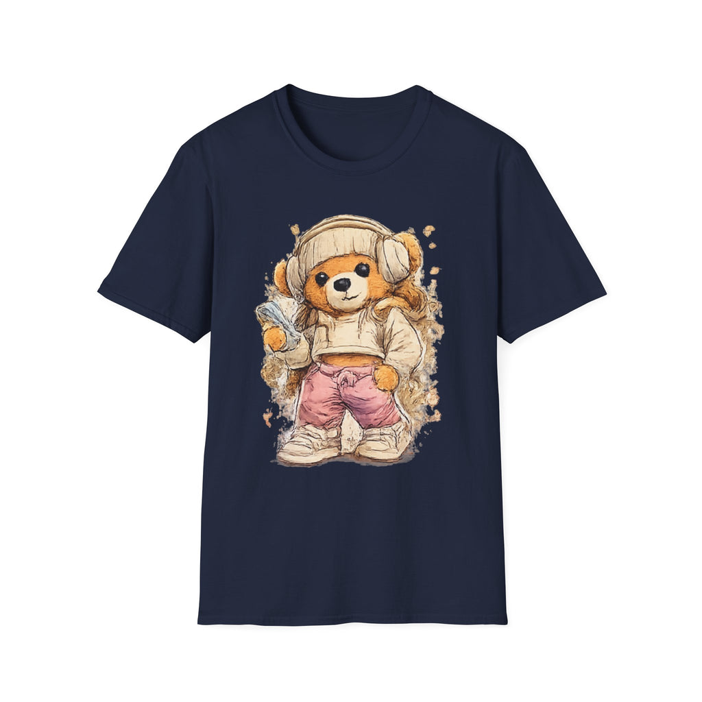 Cute Bear in Cozy  with headphone Outfit T-Shirt