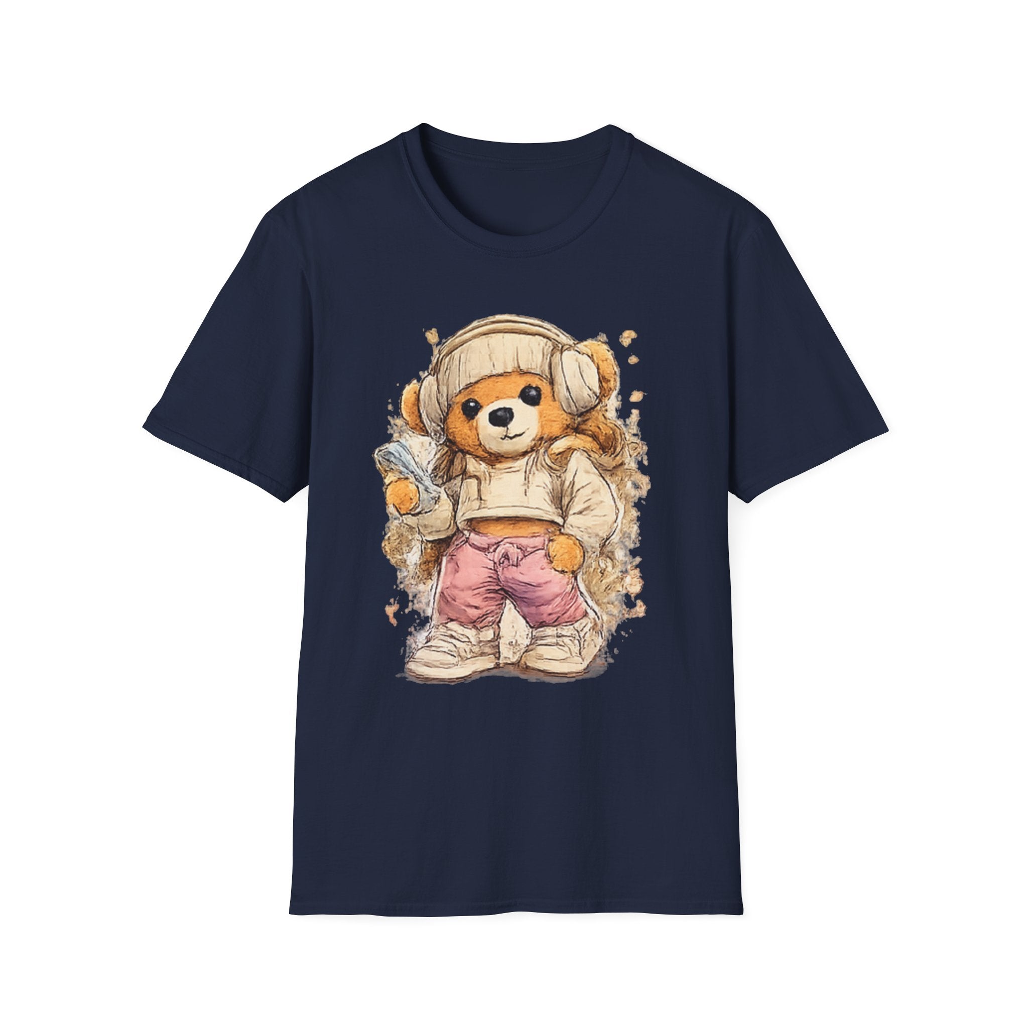 Cute Bear in Cozy  with headphone Outfit T-Shirt