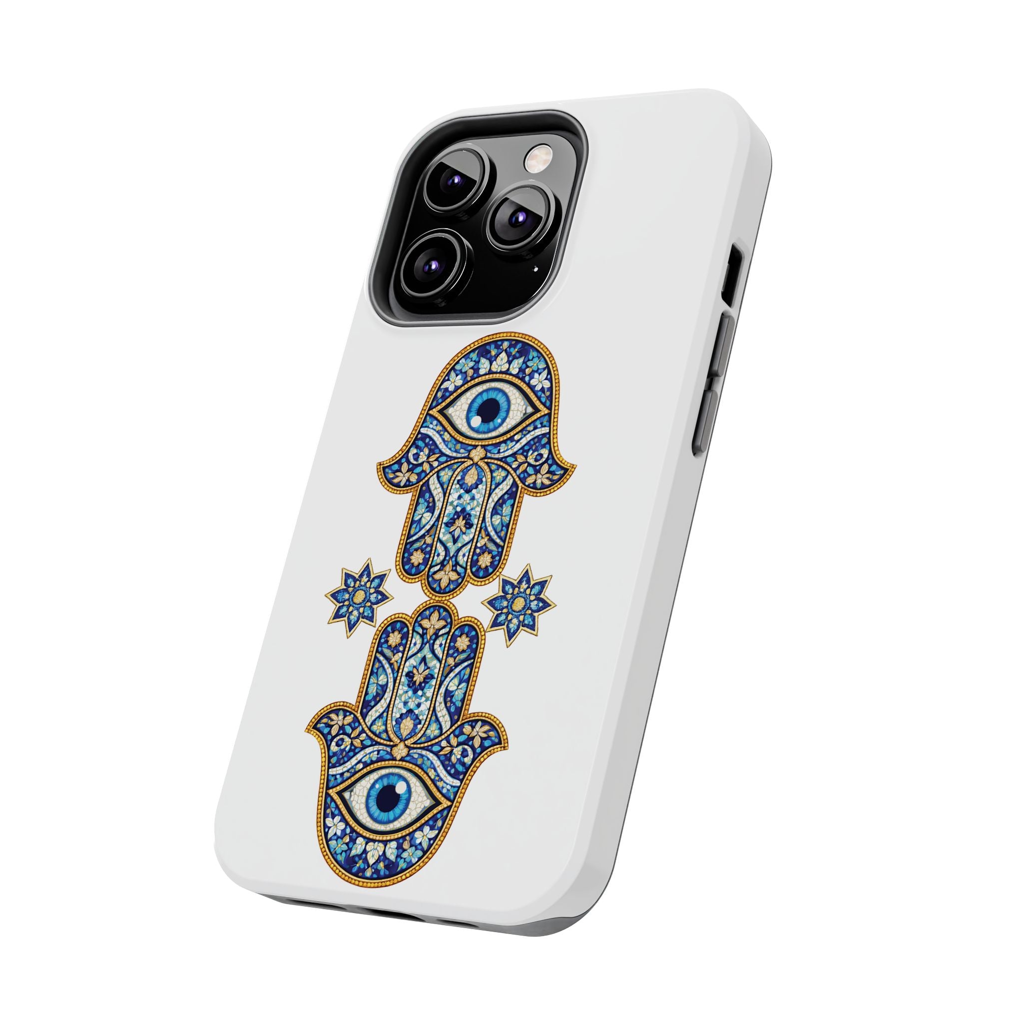 Hamsa Eye Tough Phone Case — Blue Mosaic Protective Phone Cover