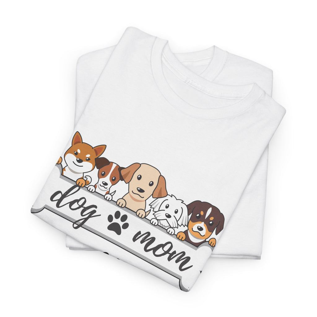 Dog Mom T-Shirt — Cute Paw Print & Cartoon Dogs Tee