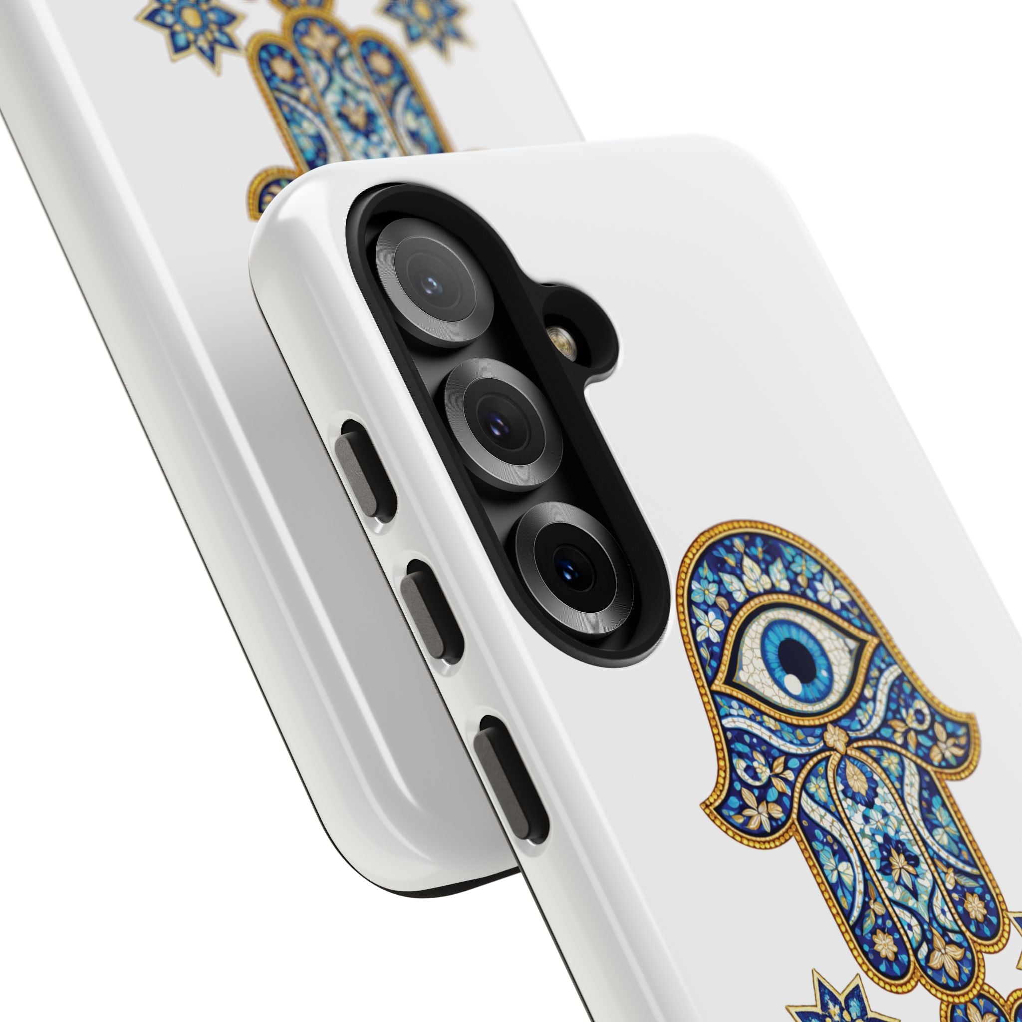 Hamsa Eye Tough Phone Case — Blue Mosaic Protective Phone Cover