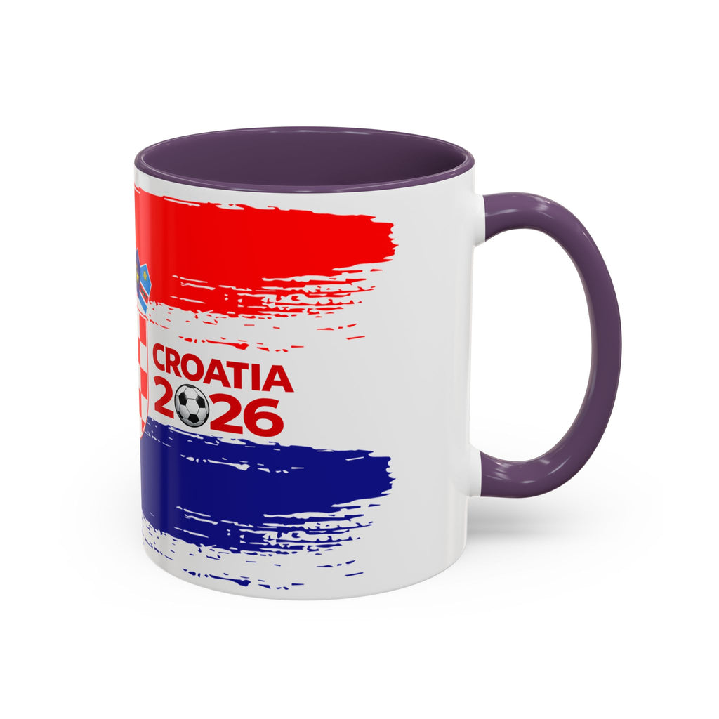 Croatia 2026 Accent Coffee Mug – Red White Blue Crest Soccer Fan Gift