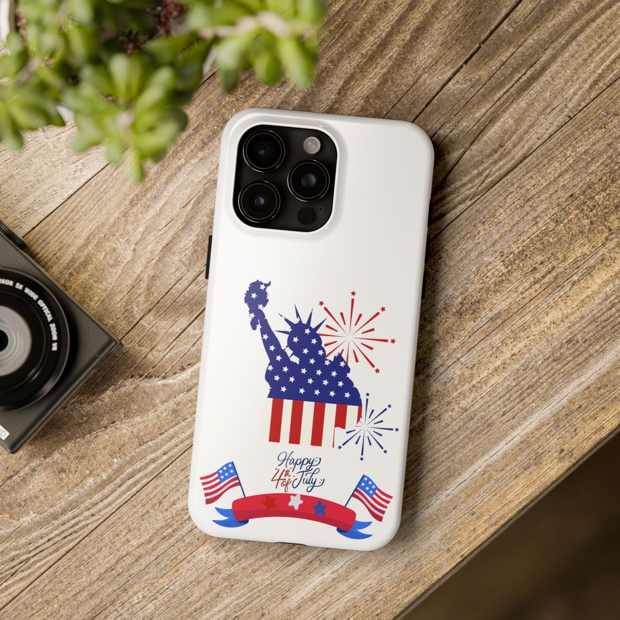 4th of July Tough Phone Case — Statue of Liberty USA Flag Design