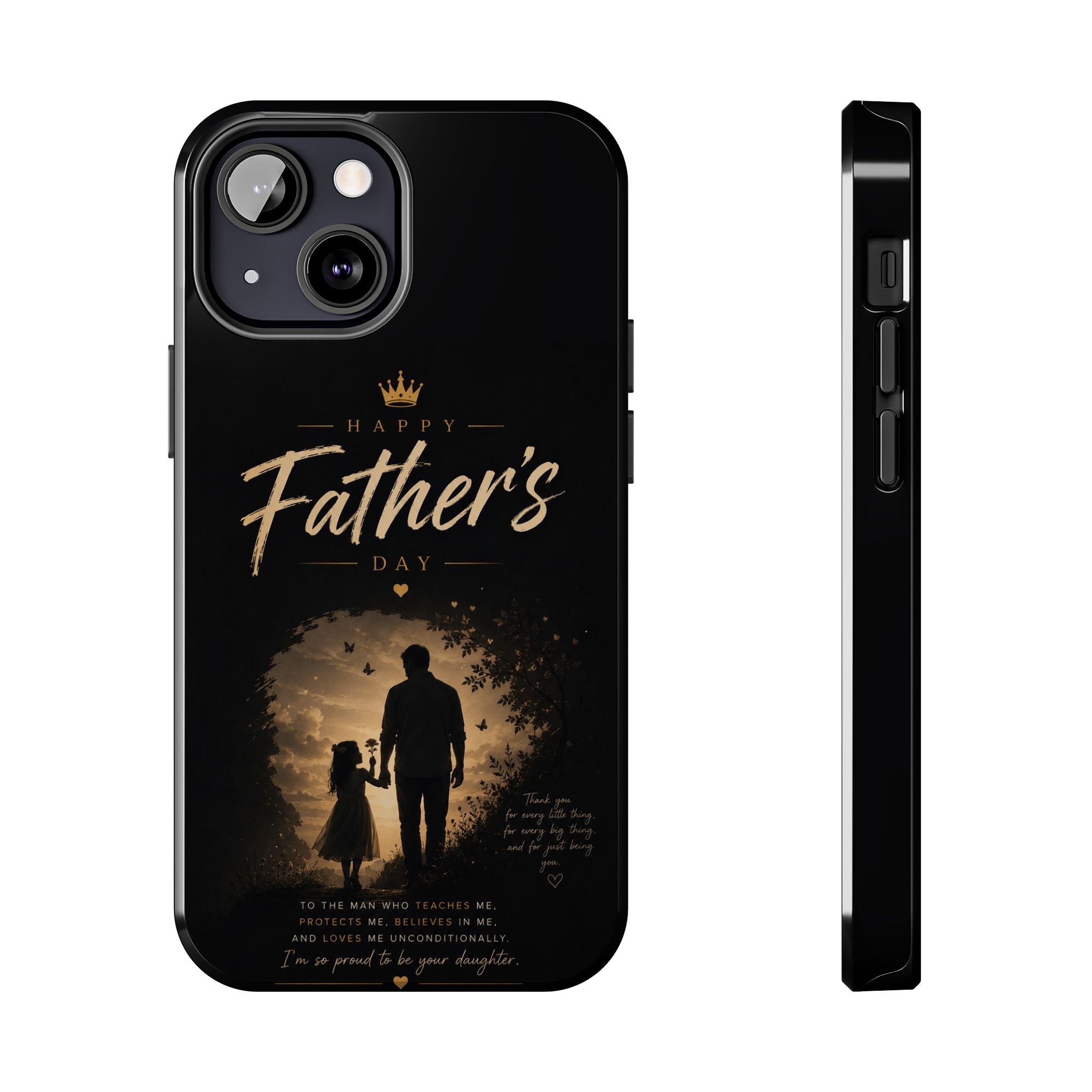 Father's Day Tough Phone Case — 'Happy Father's Day' Silhouette Design