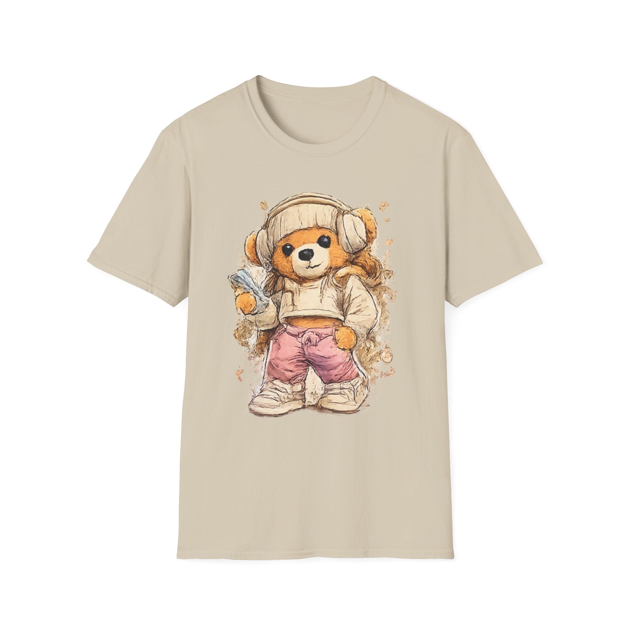 Cute Bear in Cozy  with headphone Outfit T-Shirt