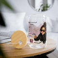 16oz Glass Sipper with Arabic Girl Illustration & Motivational Text
