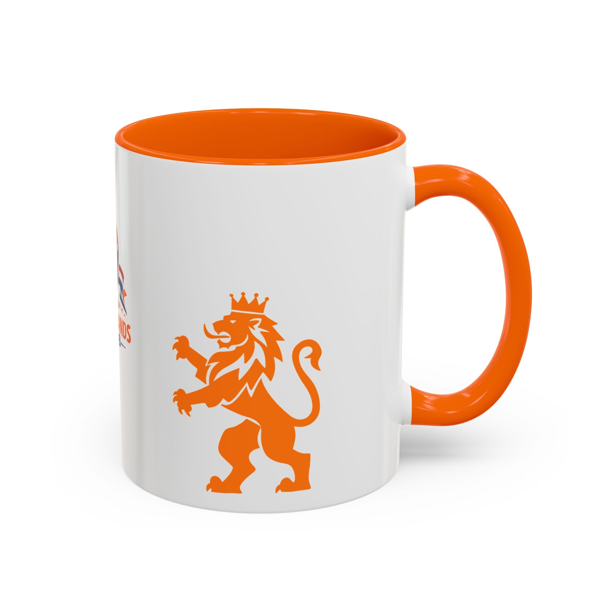 Netherlands 2026 Soccer Fan Coffee Mug — Orange Lion Accent Mug