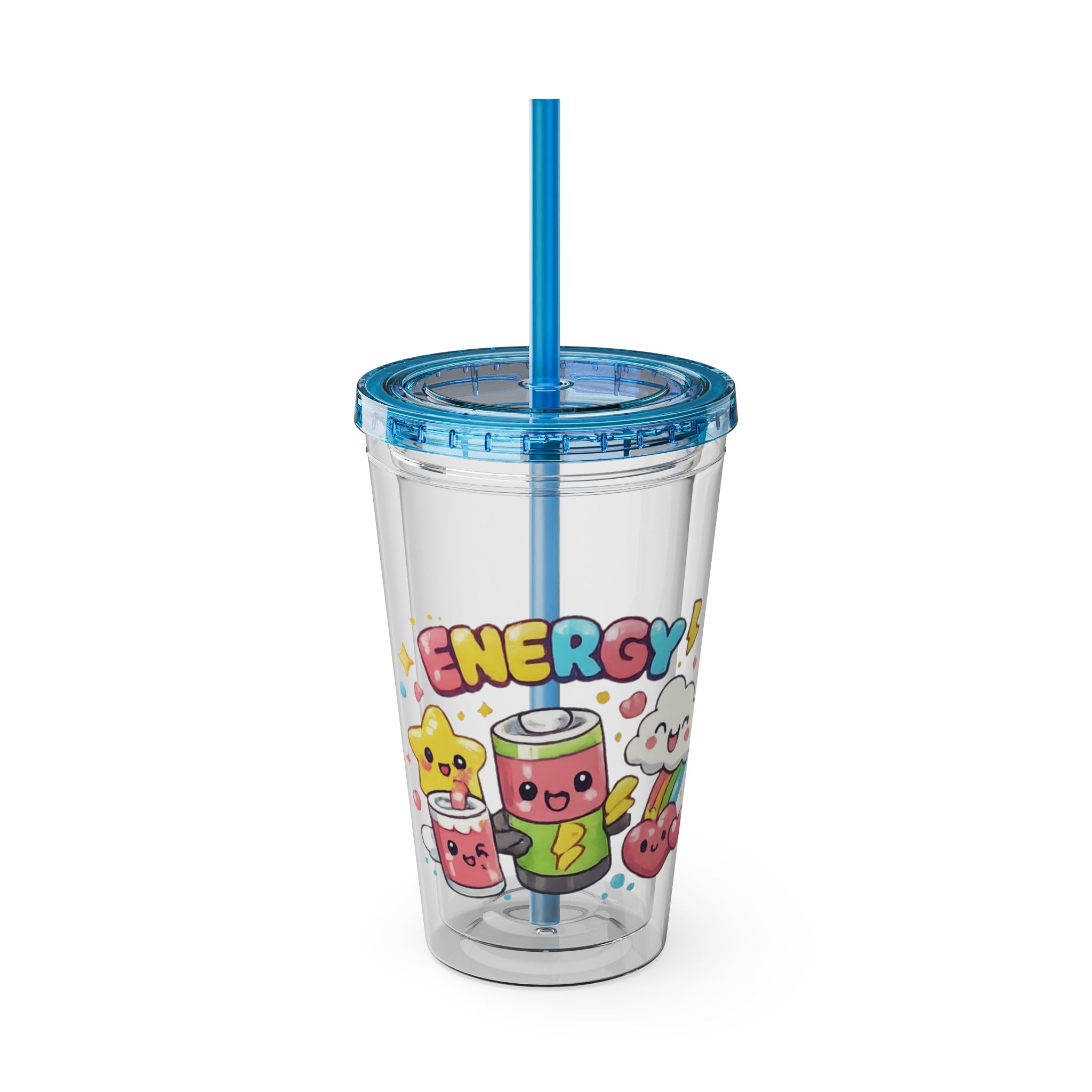 Energy Friends 16oz Tumbler with Straw — Cute Kawaii Drinkware