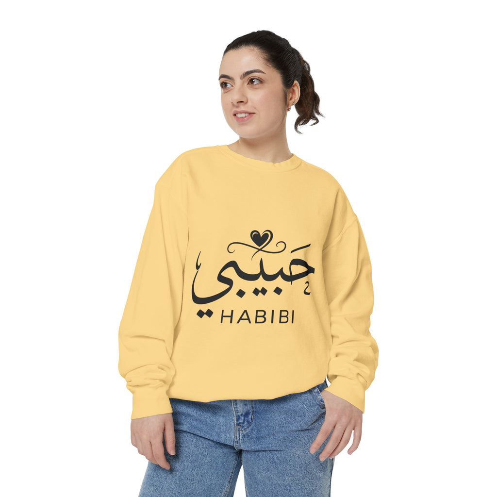 Habibi Sweatshirt — Arabic 'Habibi' Love Script Cozy Sweater