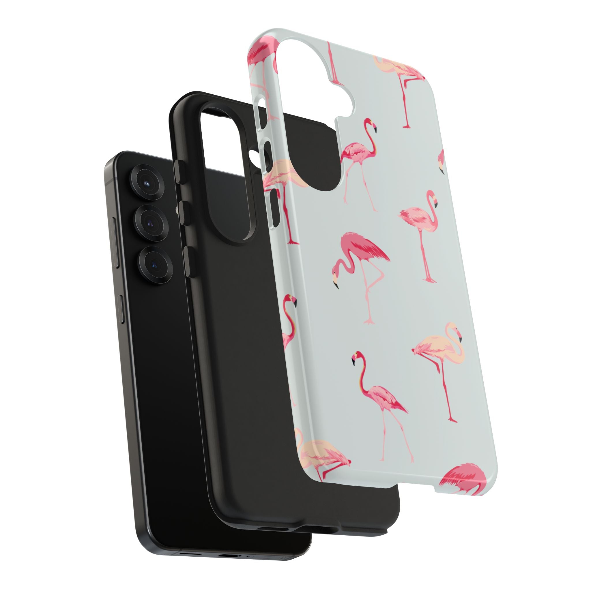 Flamingo Pattern Tough Phone Case — Cute Pink Birds Protective Phone Cover