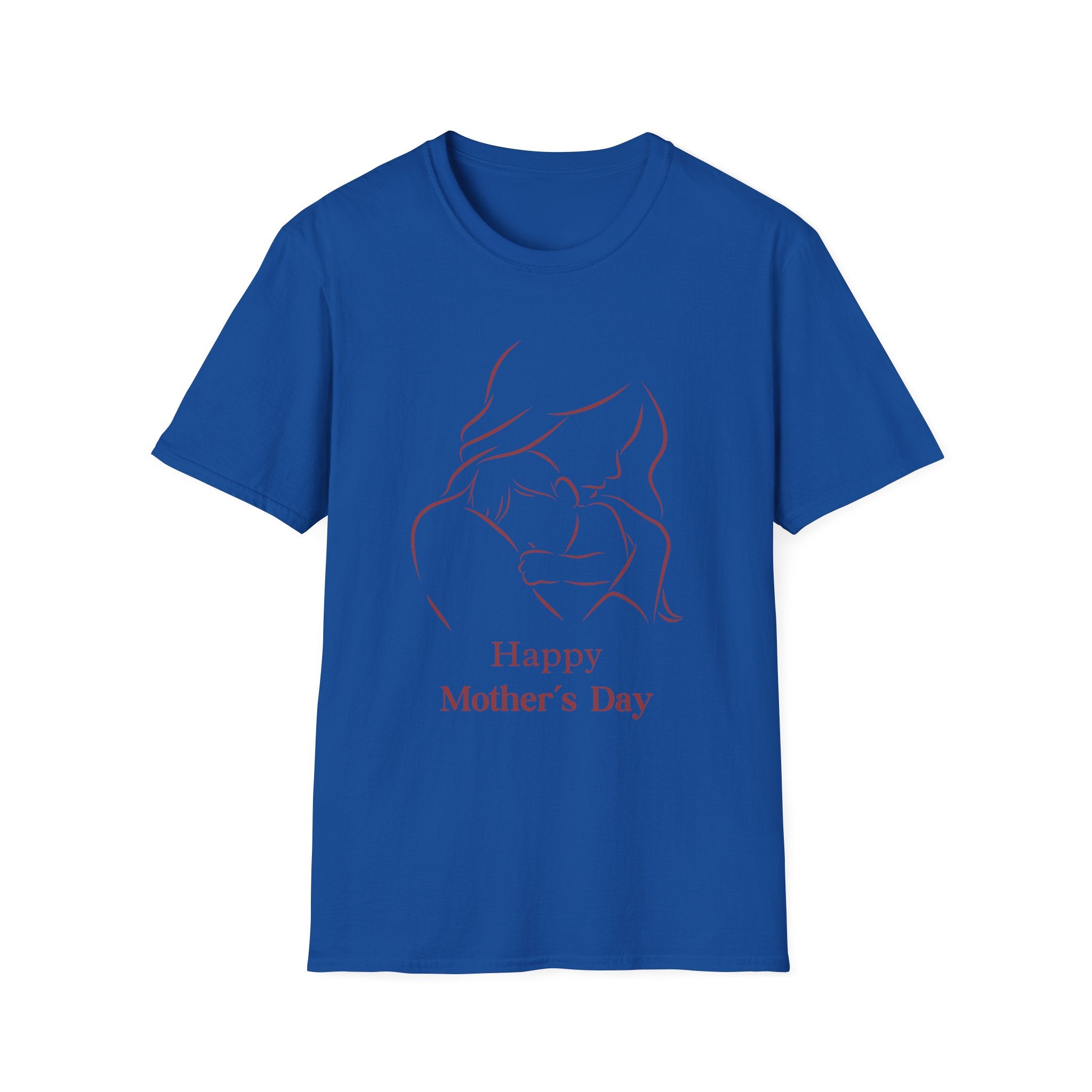 Mother's Day T-Shirt — Minimal Mom and Baby Line Art with "Happy Mother's Day"