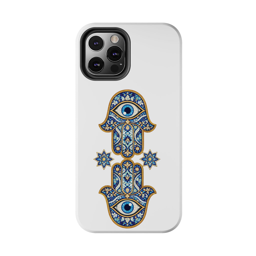 Hamsa Eye Tough Phone Case — Blue Mosaic Protective Phone Cover