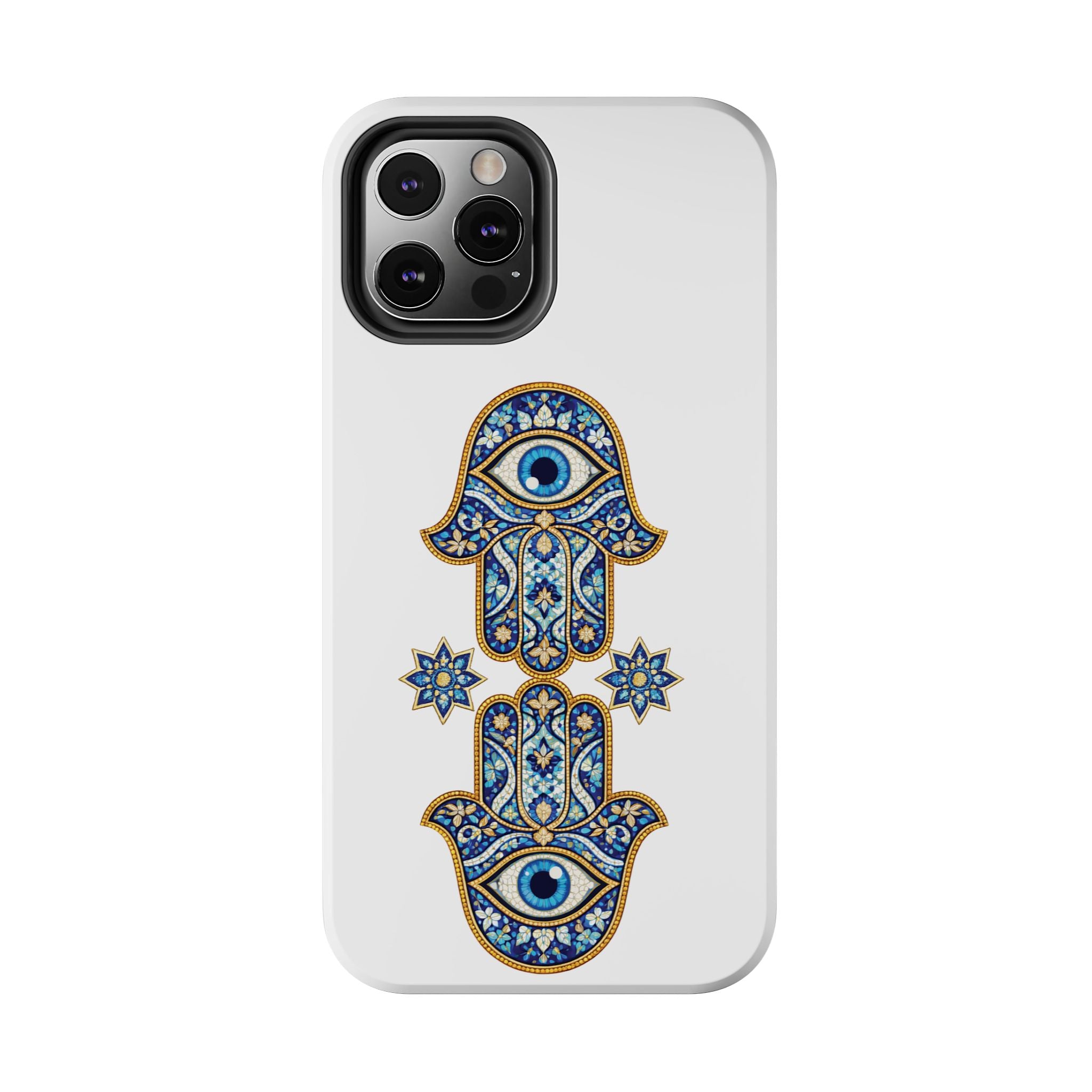 Hamsa Eye Tough Phone Case — Blue Mosaic Protective Phone Cover