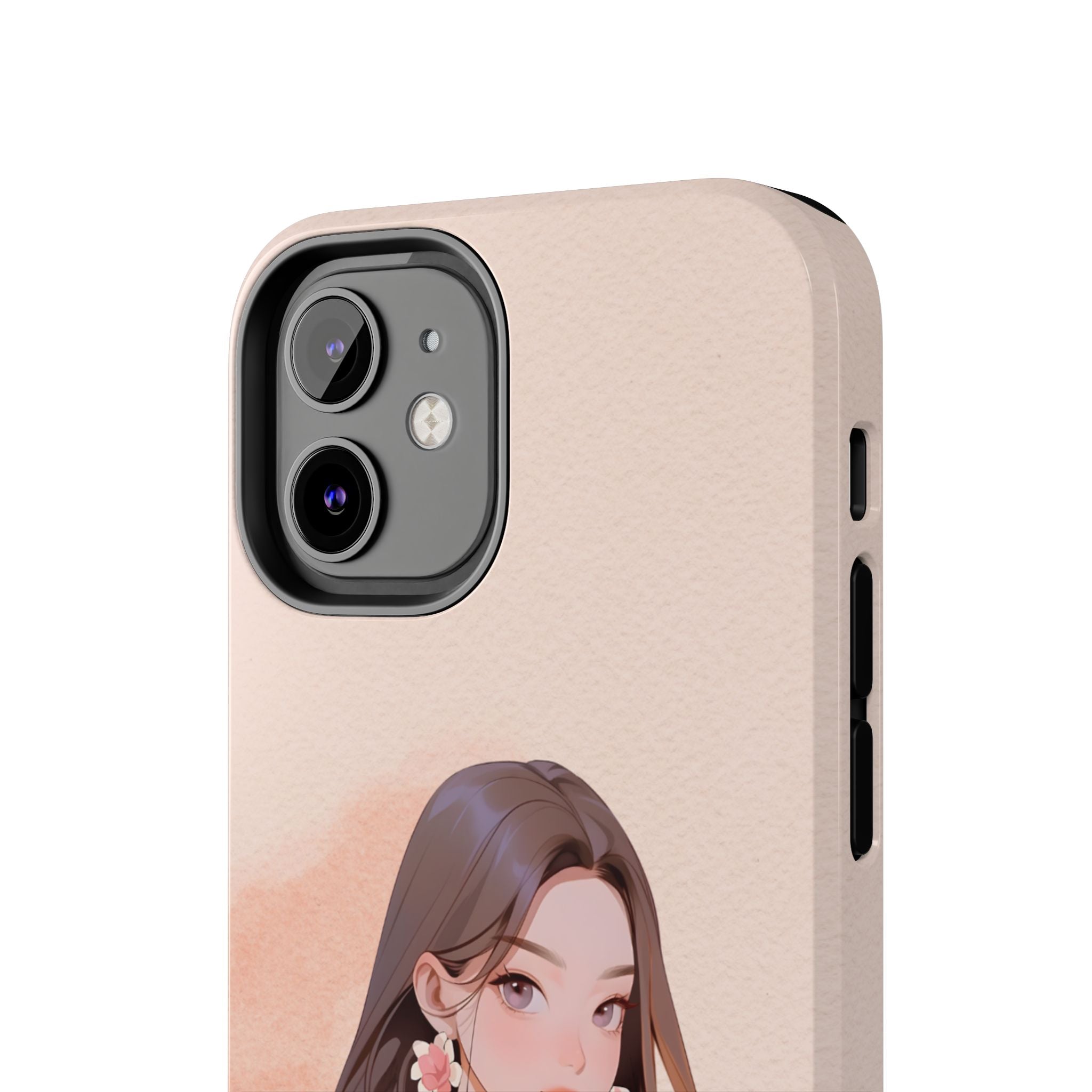 Tough Phone Case — Elegant Anime Girl Illustration, Protective Slim Phone Cover