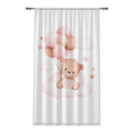 Nursery Curtain — Soft Pink Teddy Bear with Balloons Window Curtain