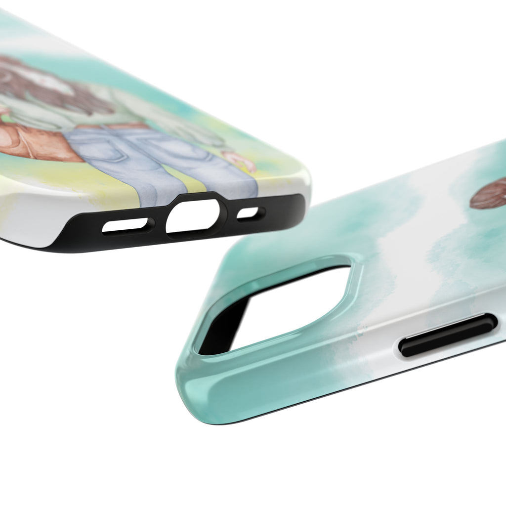 Watercolor Girl Tough Phone Case — Trendy Pastel Back-to-School Protective Cover