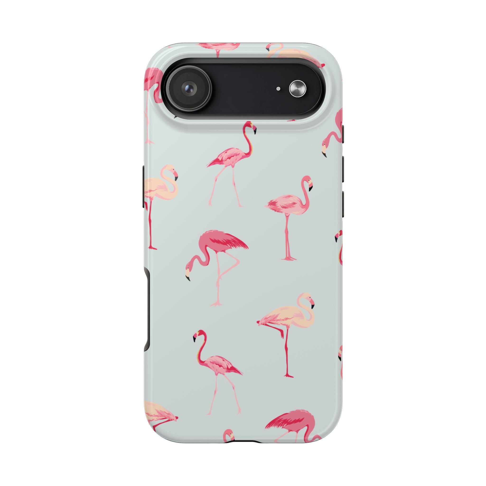 Flamingo Pattern Tough Phone Case — Cute Pink Birds Protective Phone Cover