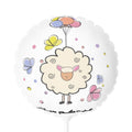 Cute Sheep Balloon - 11" Round/Heart Foil Balloon for Baby Shower, Birthday & Spring Celebrations