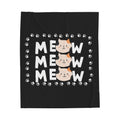 Meow Meow Cat Plush Blanket — Cute Paw Print Velveteen Throw for Cat Lovers