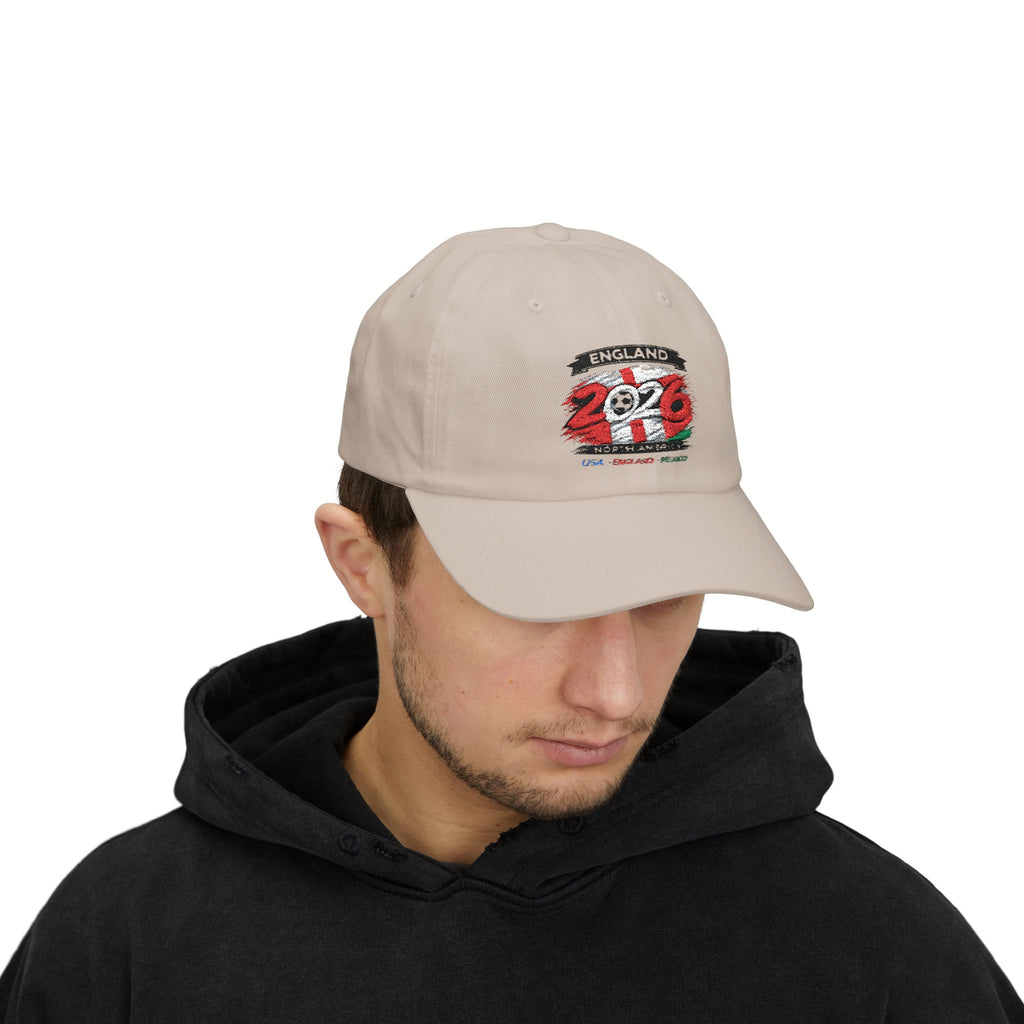 England 2026 Soccer Dad Cap — Retro Flag Embroidered Baseball Hat