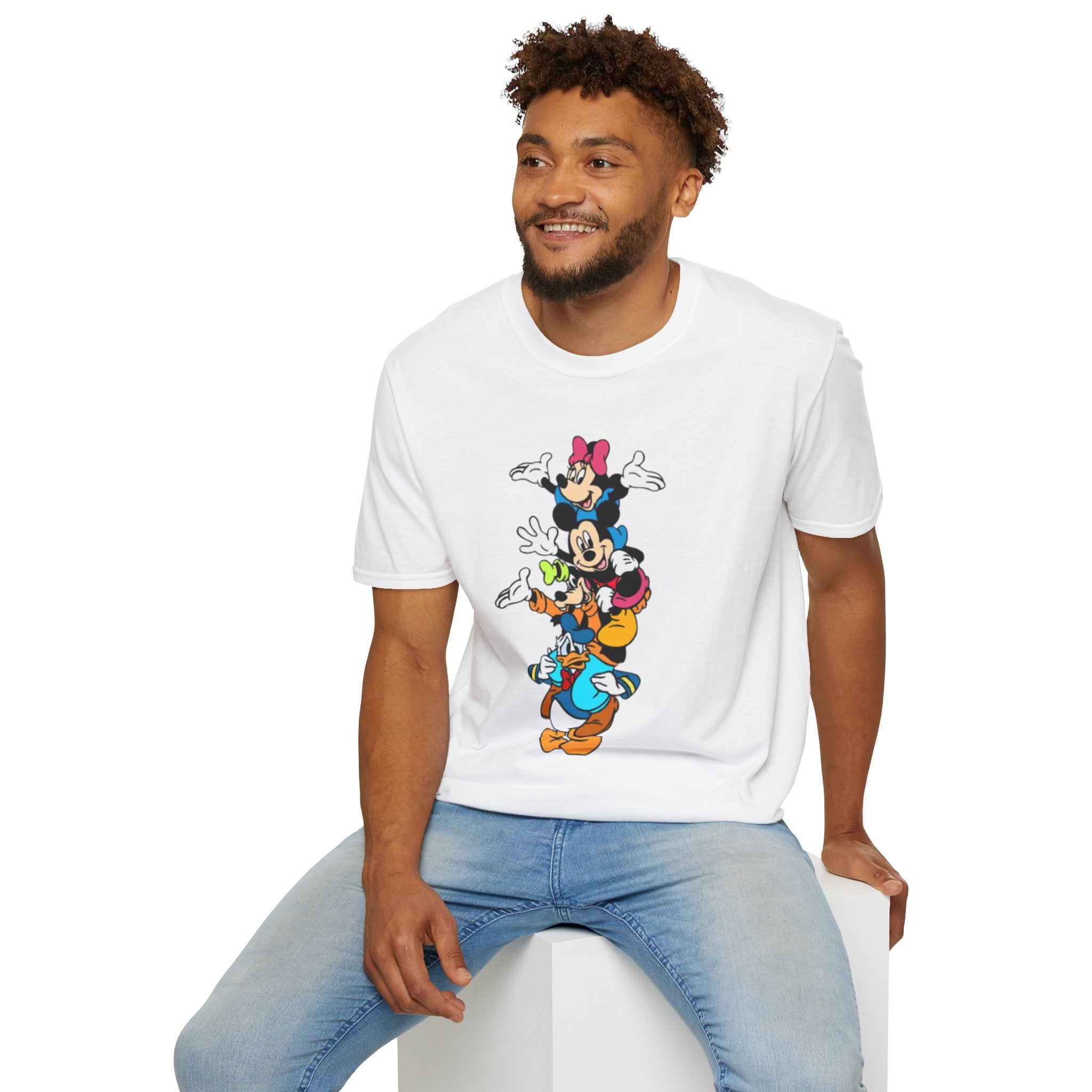 Stacked Disney Characters Unisex T-Shirt — Mickey & Friends Vertical Graphic Tee