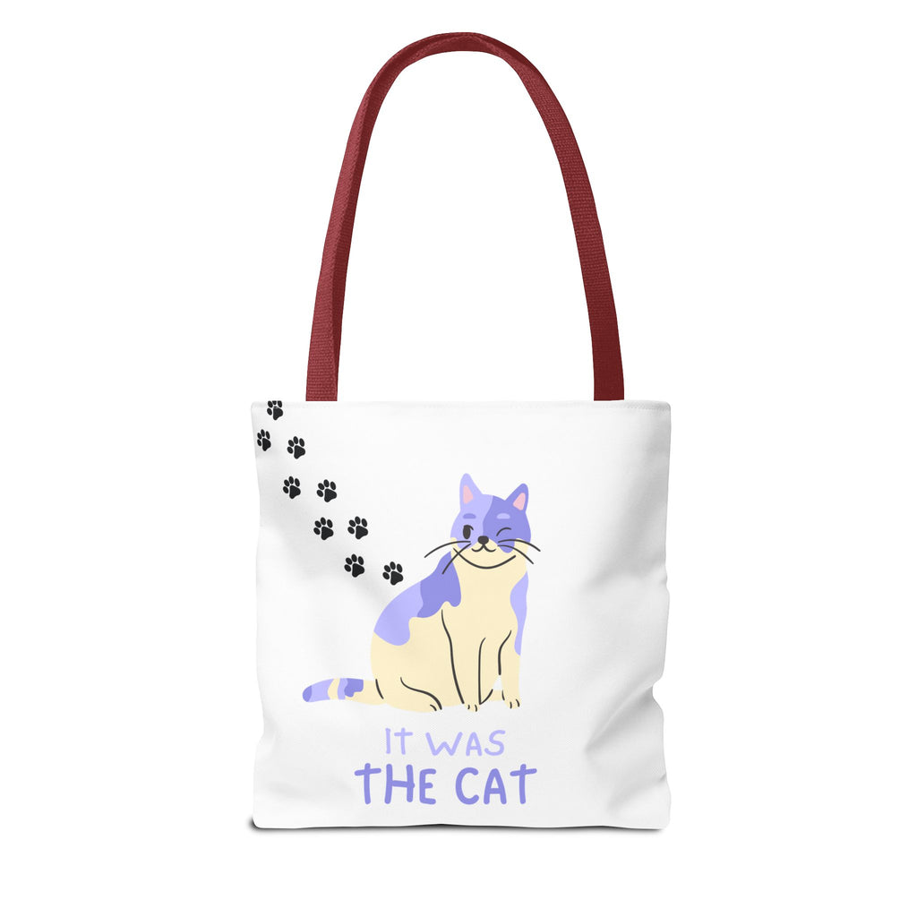Cat Paw Print Tote — "It Wasn't Me" Funny Cat Tote Bag