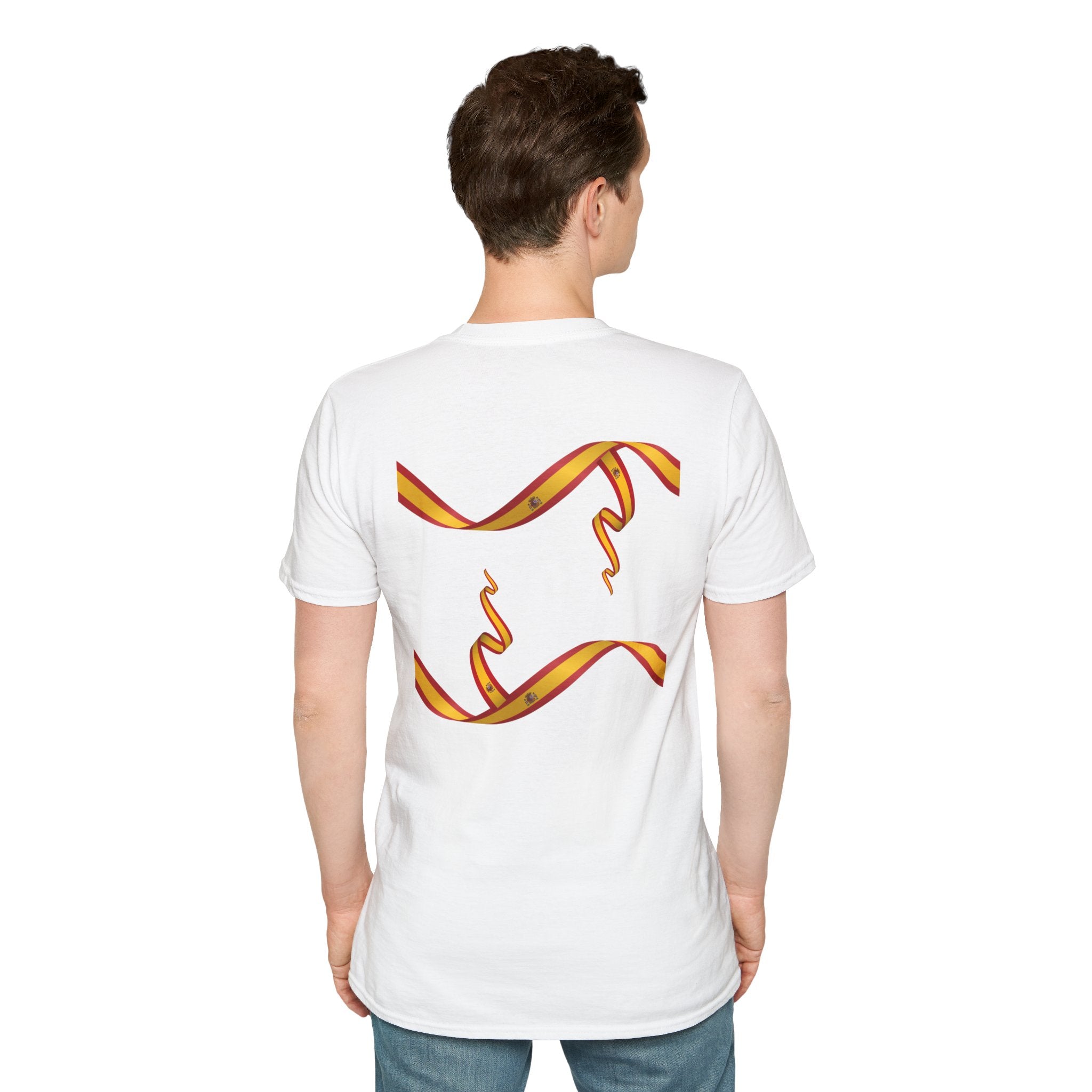Spain 2026 Soccer Fan T-Shirt — Spain Flag, Landmarks & Ribbon Football Tee