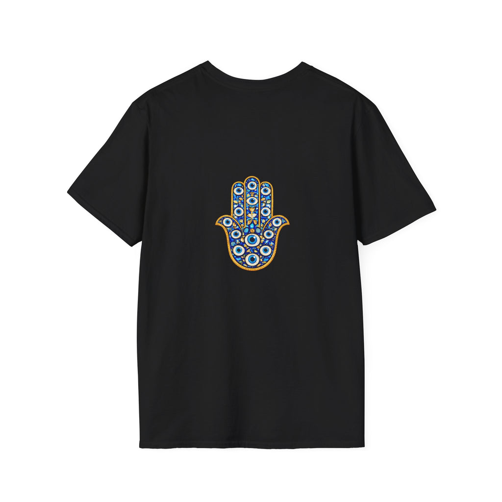 Hamsa Hand T-Shirt with Evil Eye Design - Protective Boho Graphic Tee