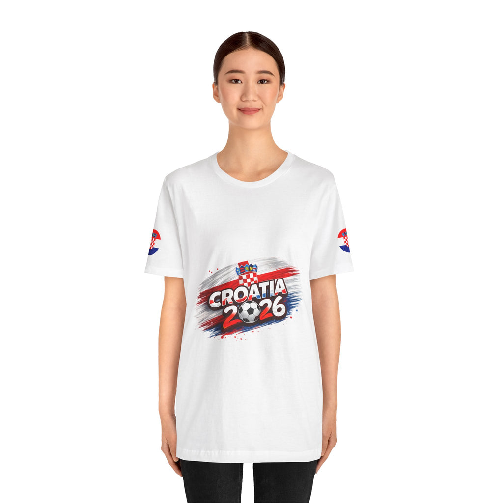 Croatia 2026 Soccer Fan Tee — Croatian Flag Ribbon Football Jersey Shirt