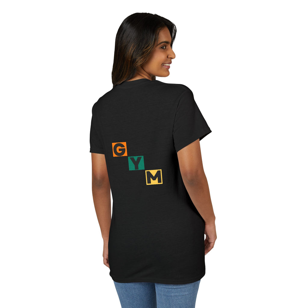 Gym Blocks Graphic T-Shirt — Retro Fitness Silhouette Tee