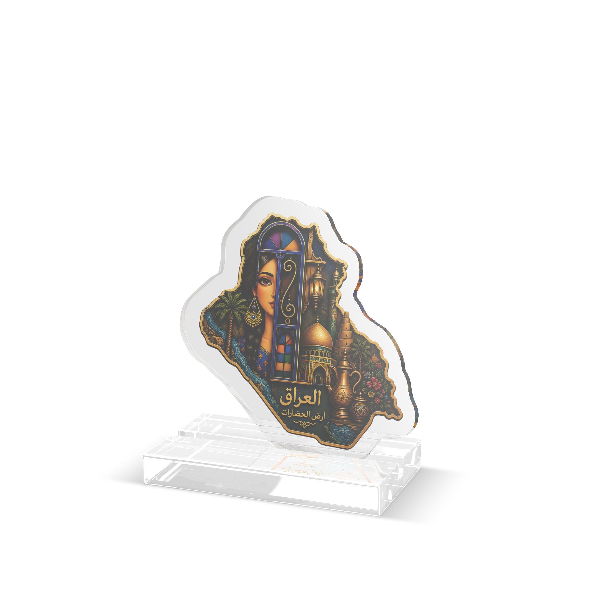 Iraq Landmark Acrylic Standee — Decorative Souvenir with Arabic Calligraphy