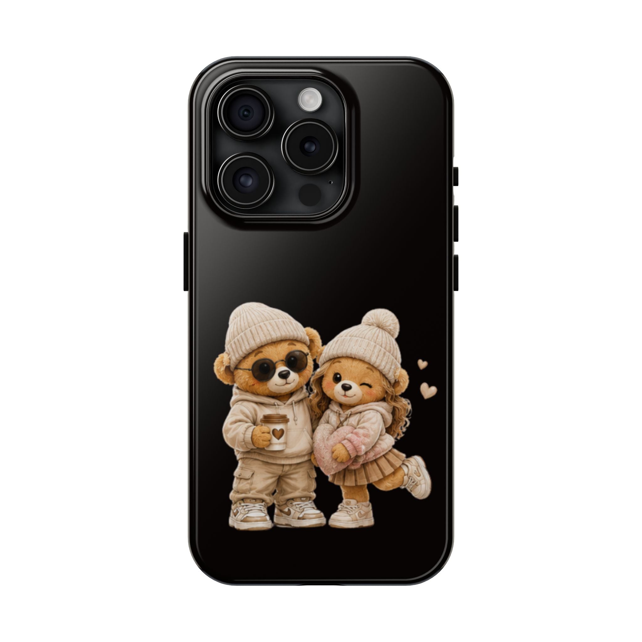Cute Couple Bears Tough Phone Case — Cozy Winter Bear Phone Cover