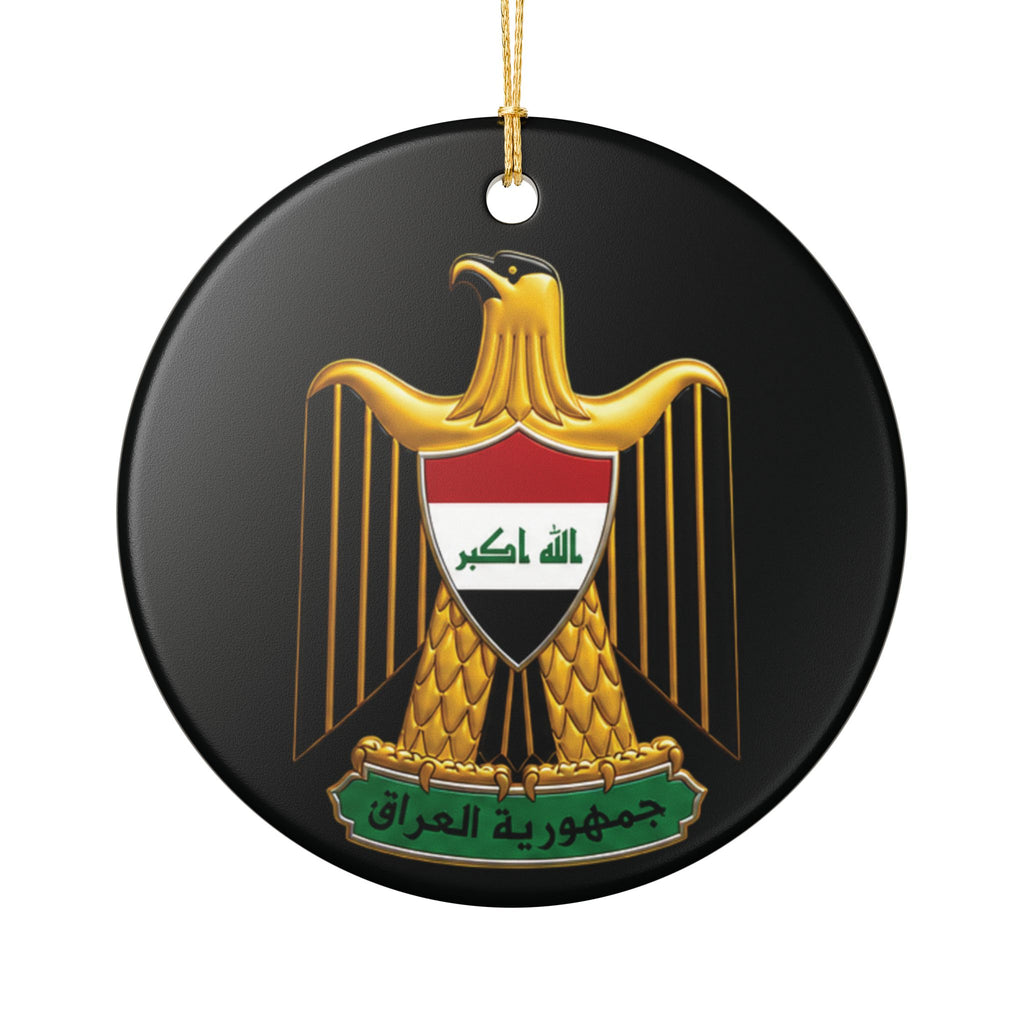 Ceramic Ornament — Gold Eagle Emblem on Black
