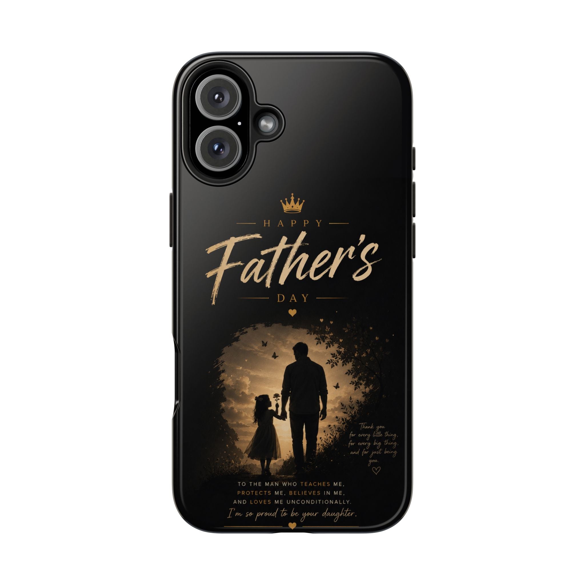 Father's Day Tough Phone Case — 'Happy Father's Day' Silhouette Design