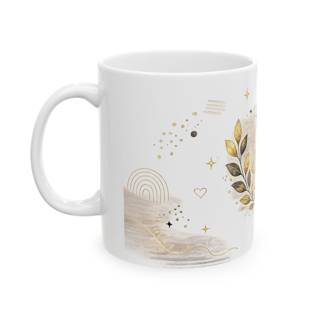 Monogram P Gold Initial Ceramic Mug – Elegant Personalized Letter P Coffee Cup